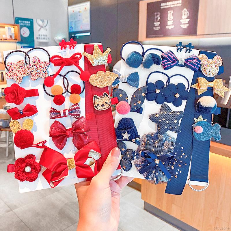 Bộ 18 cái kẹp tóc hình nơ đáng yêu cho bé gái