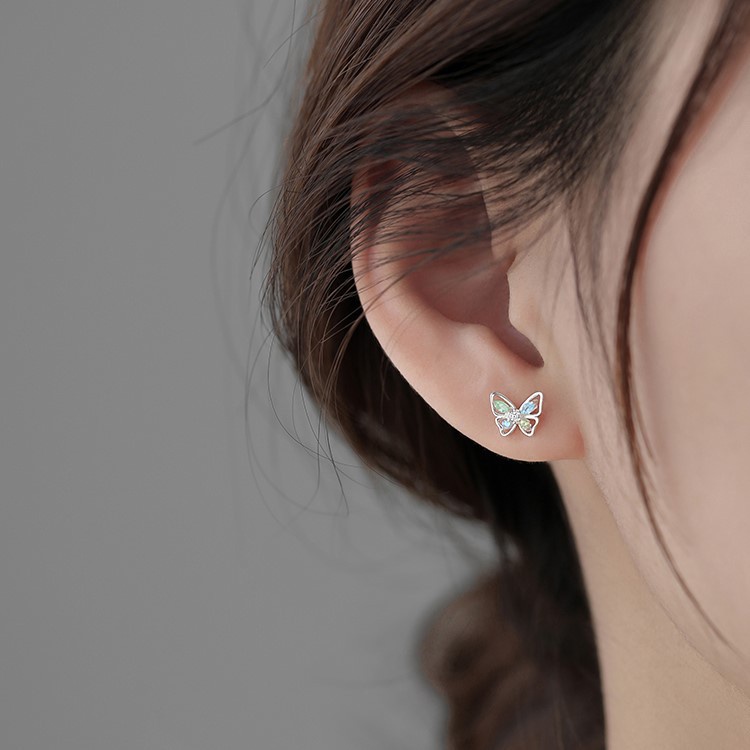 Bông Tai Mạ Bạc 925 Hình Bướm Thời Trang Mùa Hè Dành Cho Nữ