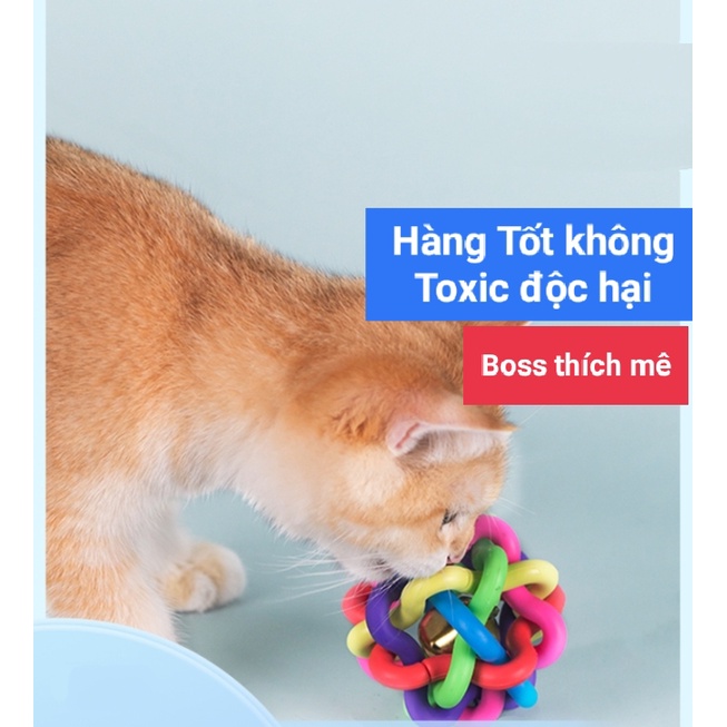 Đồ Chơi Trái Cầu Cao Su 7 Màu Có Chuông Cho Chó Mèo - Bóng Cao su cho thú cưng Hàng Loại 1 Siêu Chắc Đẹp