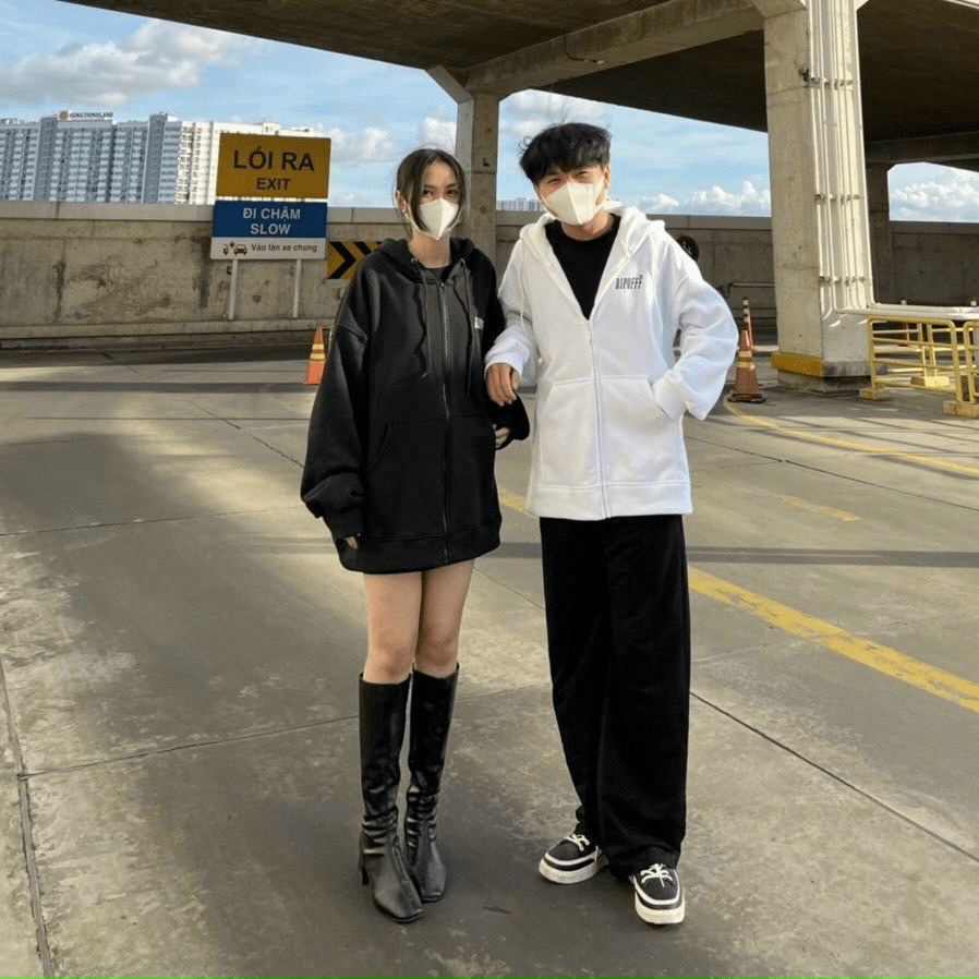 Áo Khoác Hoodie Unisex Có Khóa Kéo Fom RỘng TAy Bồng Thời Trang THu Đông đẹp Đỉnh Cao Shop Valentina