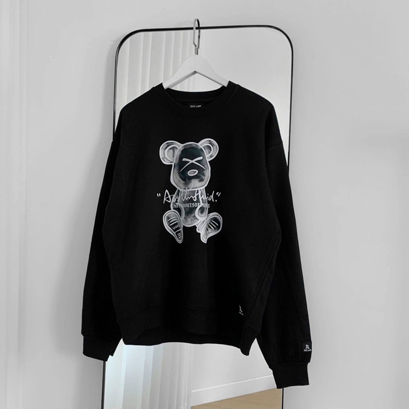 Áo Sweater Tay Dài Unisex Chú Gấu