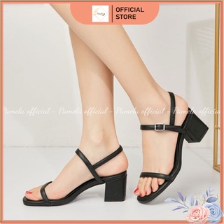 Pamela - giày nữ sandal gót vuông một quai ngang mảnh thời trang 2022 - s10