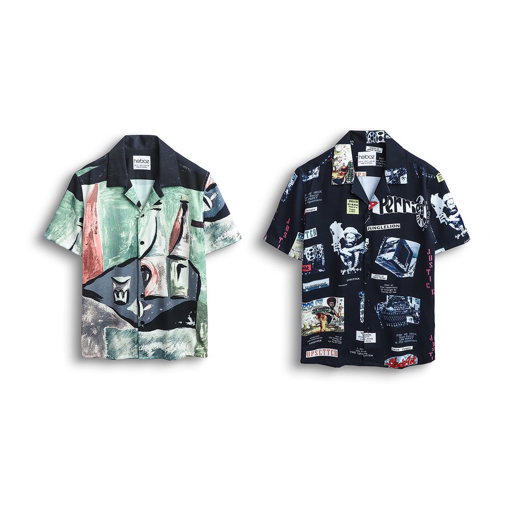 Áo sơ mi nam ngắn tay HEBOZ pijama FACE new cổ vest, chất gân xéo cao cấp mịn mát - 00000741 | BigBuy360 - bigbuy360.vn