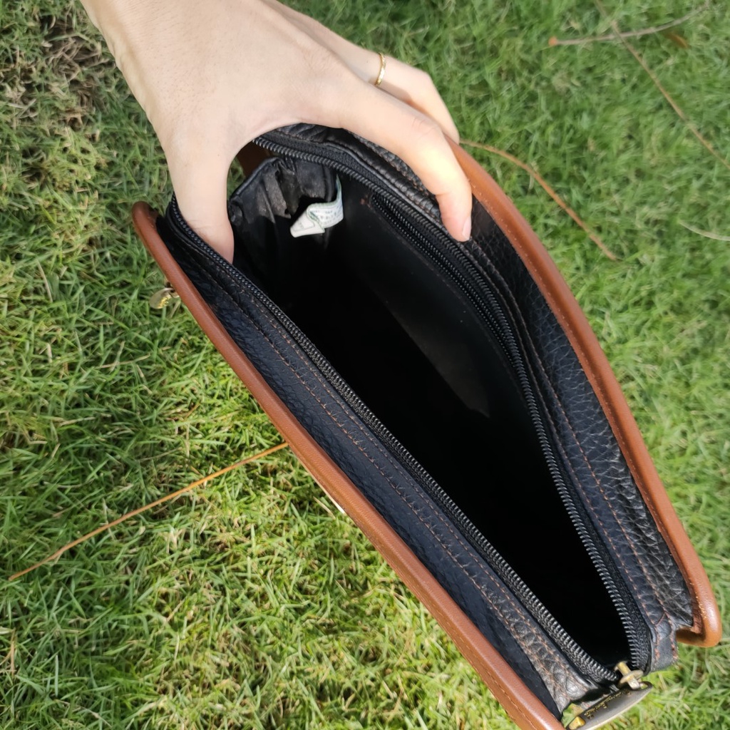 Ví bóp clutch cầm tay Da thật second-hand Đồ Si Bon- TD032