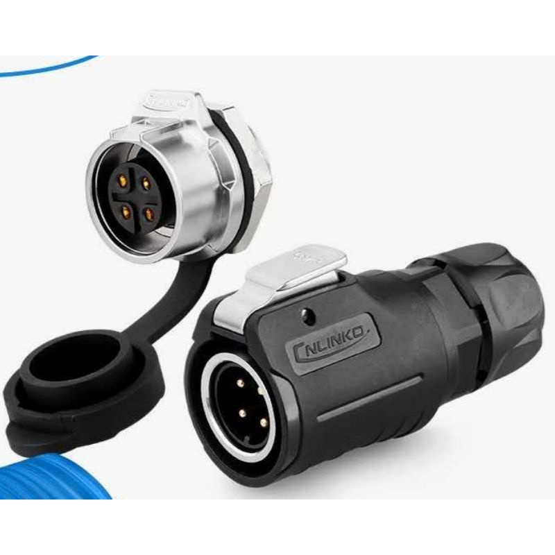 Bộ đầu nối dây connector đực cái chống nước M16 4 pin bắt vỏ máy chuẩn IP67