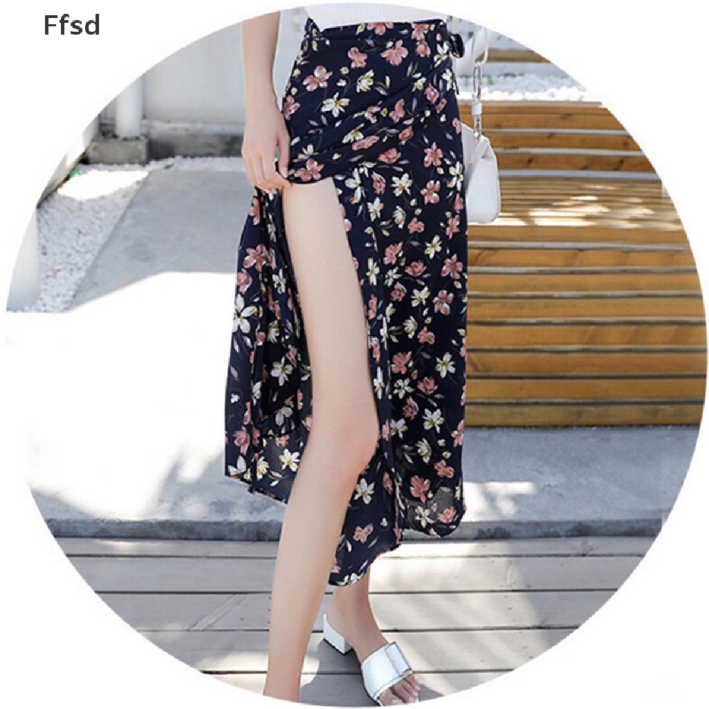 Váy voan eo cao mùa hè giản dị phong cách Boho đi bãi biển cho nữ
