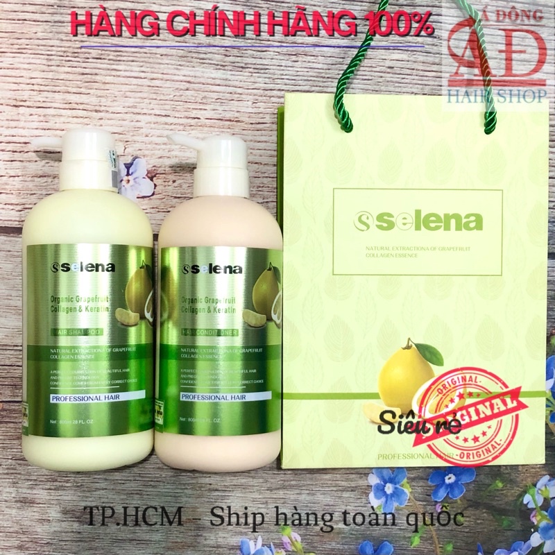 [Chính hãng] Dầu Gội - Dầu Xả Bưởi SELENA Chống Rụng Tóc Phục Hồi Hư 800mlx2