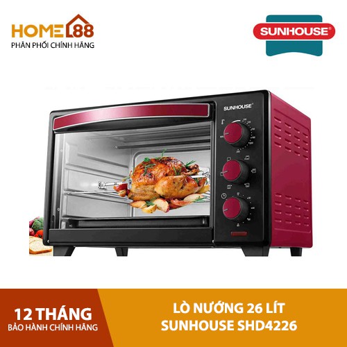 Lò nướng điện Sunhouse 26lít SHD4226 chính hãng giá tốt