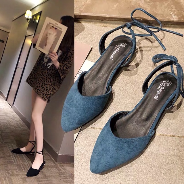 (Sẵn đen 36) Giày búp bê nữ quai cổ | BigBuy360 - bigbuy360.vn