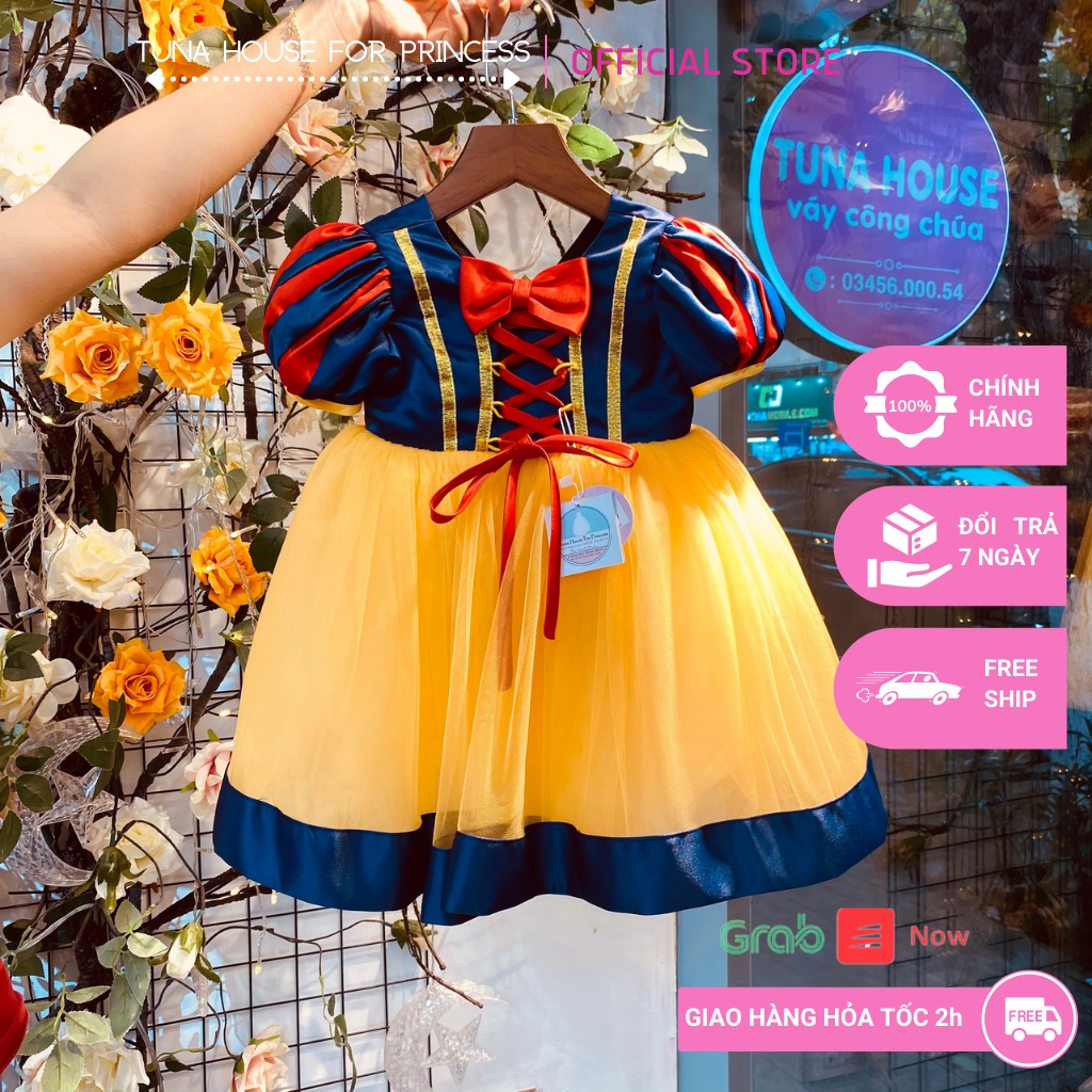 Váy đầm xoè công chúa thiết kế cho bé gái mẫu Bạch Tuyết đan dây ngực cute - Tuna House For Princess