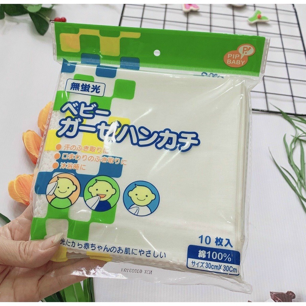 Túi 10 chiếc khăn xô sữa Nhật Chu Chu cao cấp cho bé
