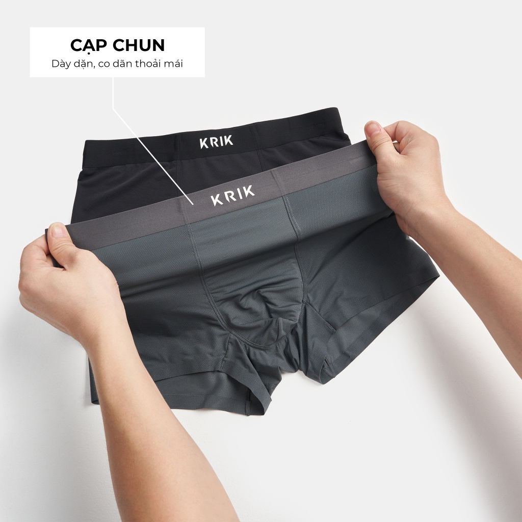 Quần Boxer Nam KRIK Chất Vải Kháng Khuẩn Mềm Mịn, Thoáng Khí, Co Dãn Cực Tốt 9602