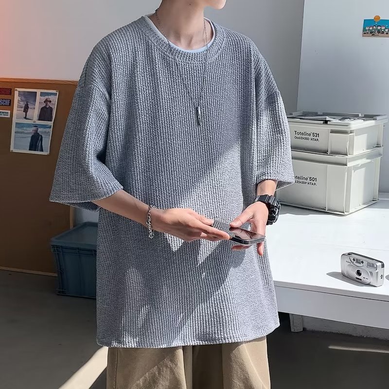 Áo Thun nam form rộng Cotton áo trắng Trơn Cổ Tròn Ngắn Tay Cỡ Lớn áo phông form rộng Thời Trang Unisex Đơn Giản áo phông nữ