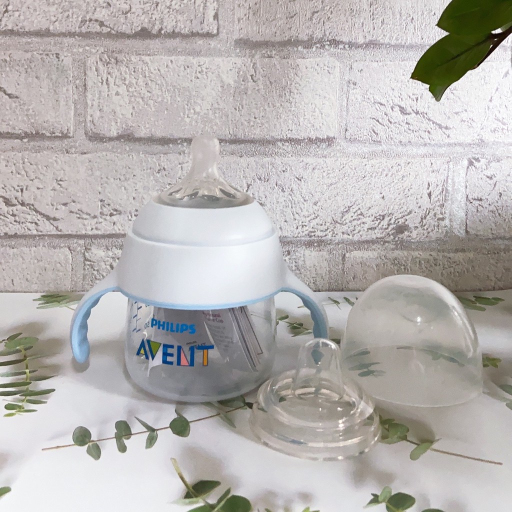 [Mã 77FMCGSALE giảm 8% đơn 500K] ⭐️Được đổi núm⭐️ Bình tập uống 2 -in-1 Philips Avent cho bé 4M+ 150ml