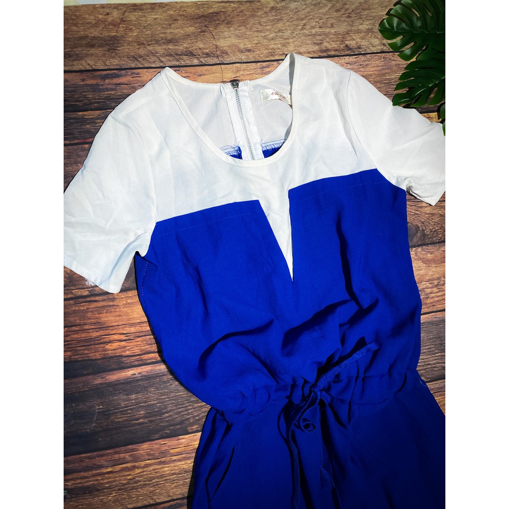 Jumpsuit Xanh trắng