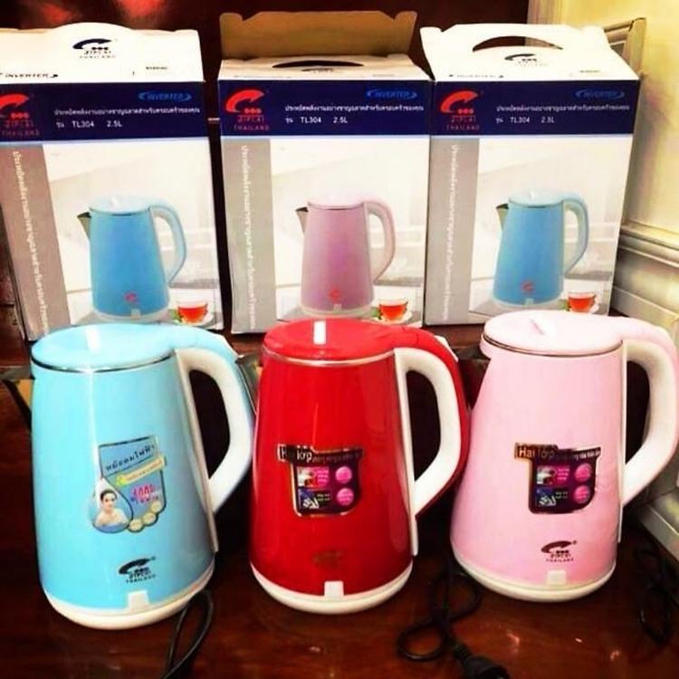 Ấm Siêu Tôc JIPLAI 2.5L Hàng Thái Lan 2 Lớp, Chống Nóng, Chống Giật, Tiết Kiệm Điện