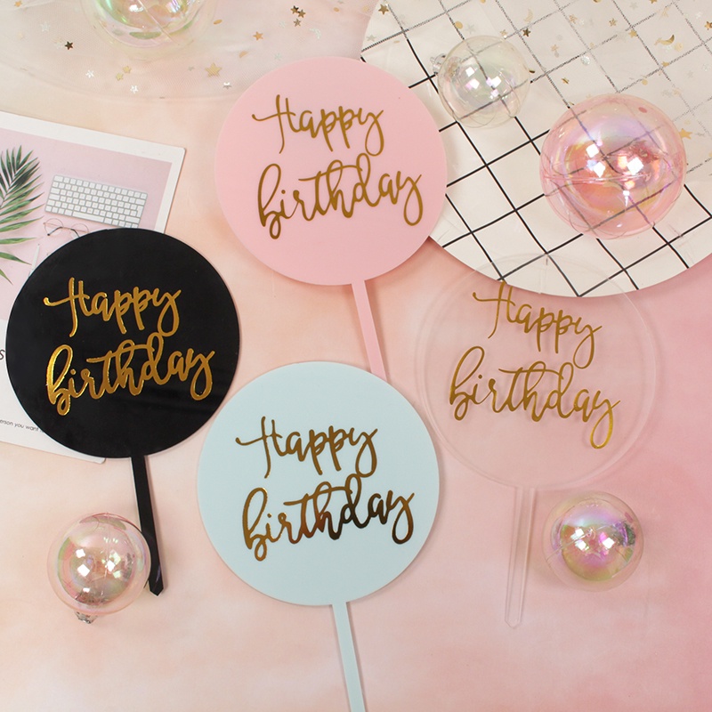 Set 10 Phụ Kiện Trang Trí Bánh Kem Chữ Happy Birthday