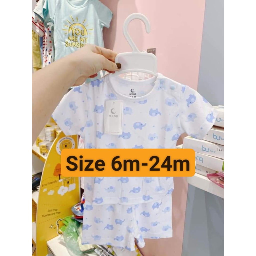 Bộ Cộc Tay Cho Bé Hãng Moon  Siêu Mềm Mịn, Thấm Hút Mồ Hôi Tốt Cho Bé