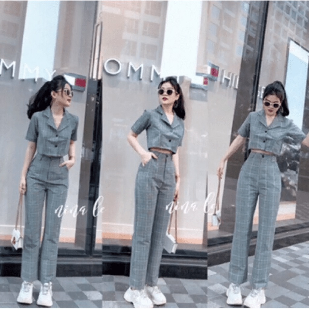 Set Bộ Vets Caro For Mềm Cao Cấp Trẻ Trung Cá Tính Siêu Đẹp
