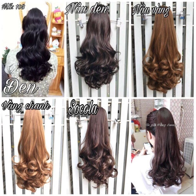 Tóc giả nữ đẹp ngoặm tơ cao cấp xoăn dợn, mã P103