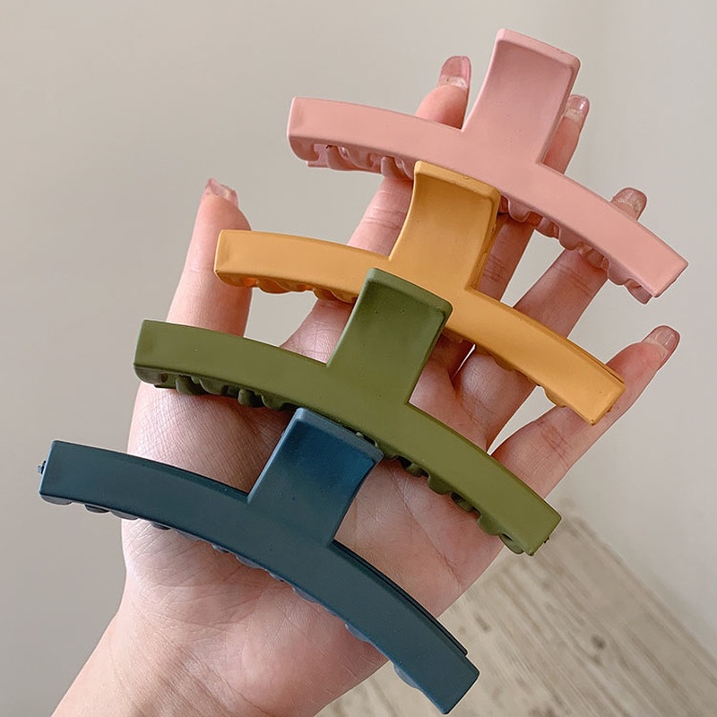 Kẹp tóc bằng nhựa acrylic nhám thanh lịch cho nữ