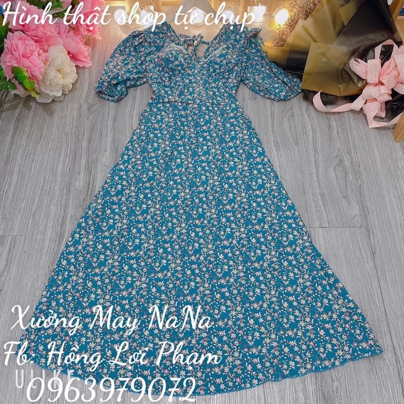 Đầm maxi thiết kế cổ V
