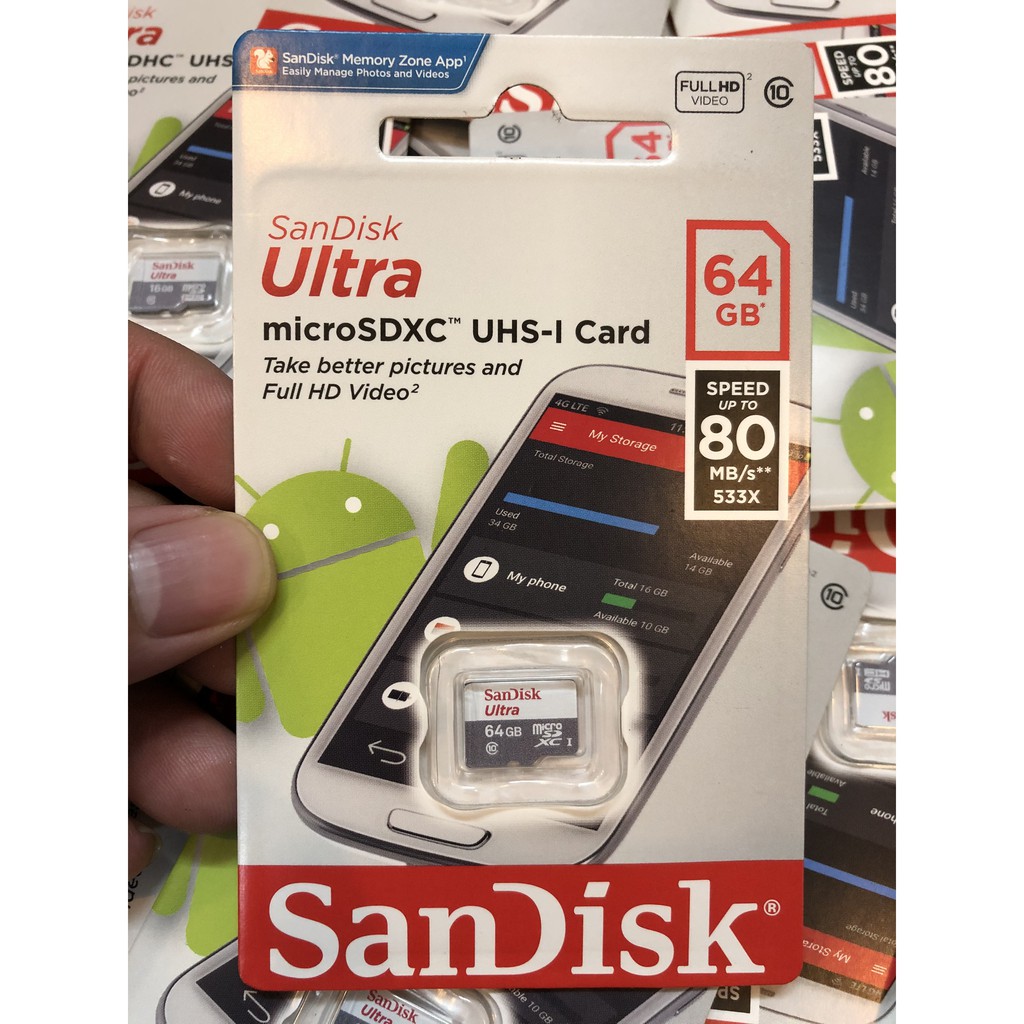 Thẻ Nhớ Micro SD Sandisk 16GB / 32GB / 64GB / 128GB / 200GB / 256GB Bảo Hành 5 Năm Chính Hãng