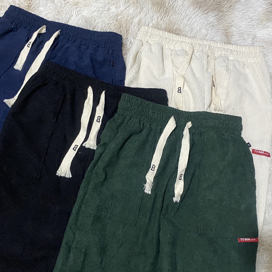 Quần jogger nam nữ Tư Mã Store chất nhung tăm form rộng phong cách Hàn Quốc vintage