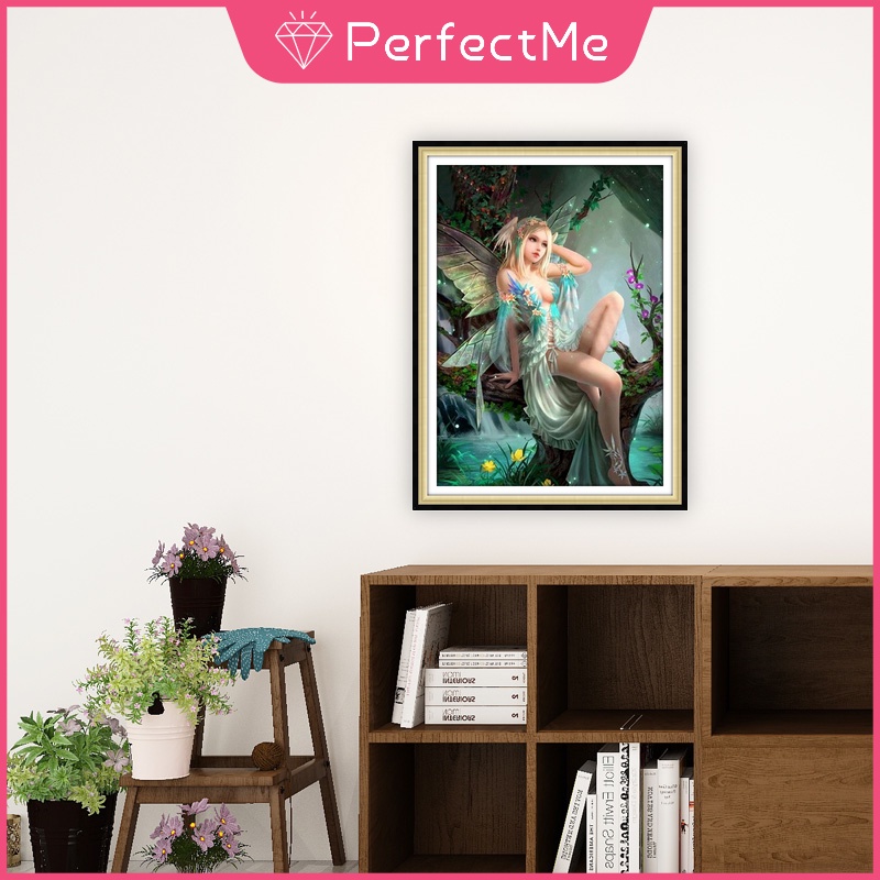 Bộ tranh đính đá 5D tự làm hình nàng tiên xinh xắn 30x40cm