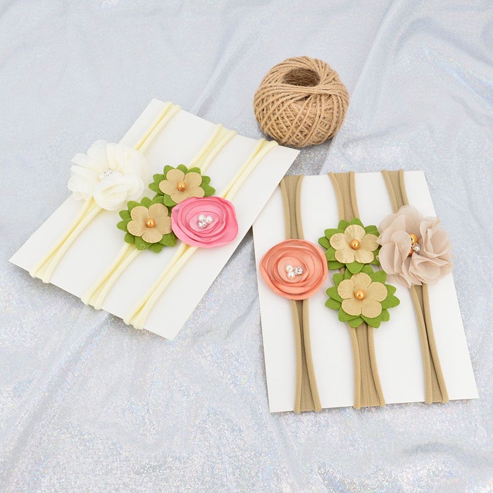 Set 3 Băng Đô Đính Hoa Ngọc Trai Dễ Thương Dành Cho Các Bé