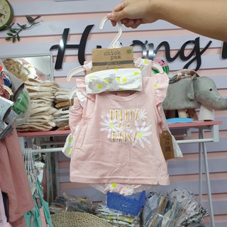 Sét 2 bộ kèm turban bé gái Chick Pea hồng nhạt