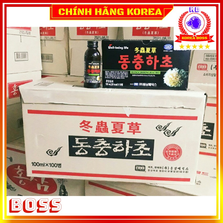 Nước đông trùng hạ thảo hàn quốc, Đông trùng hạ thảo hộp 10 chai, Korea Boss