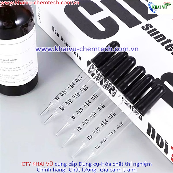 Ống bóp nhỏ giọt thủy tinh kèm bóp cao su CÓ CHIA VẠCH ĐO 1ml đầu cong - đầu thẳng