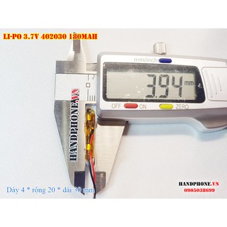 Pin sạc Li-Po 3.7V 402030 180mAh(Li-Polyme) cho loa Bluetooth, Smartwatch, Camera Hành Trình, định vị GPS