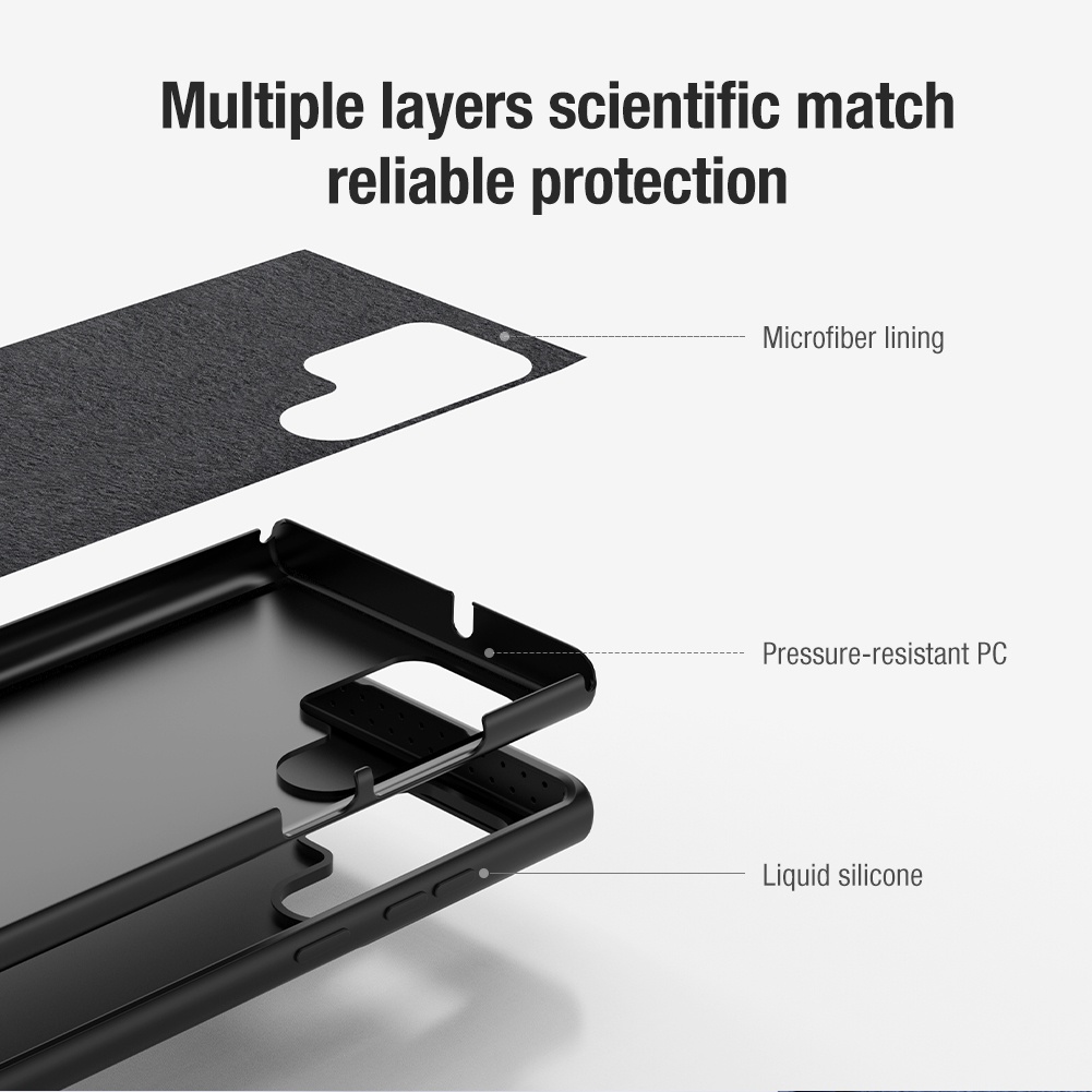 Ốp Lưng Nillkin CamShield Silky Silicone cho Samsung Galaxy S22 Ultra - Hàng Nhập Khẩu.