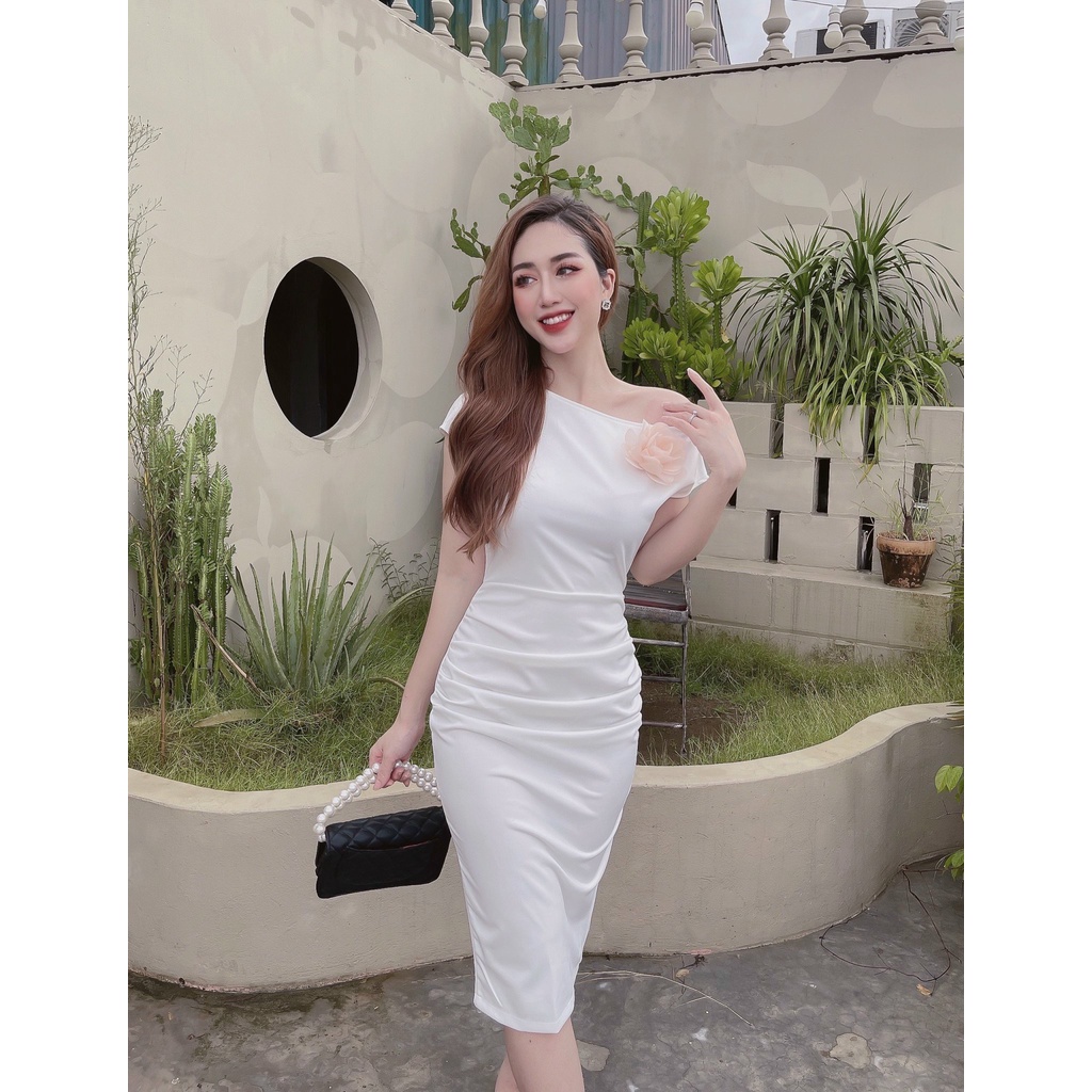 Đầm nữ body trễ vai, dáng dài cao cấp Nancy A49 | BigBuy360 - bigbuy360.vn