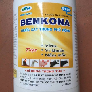 BENKONA chai 1 lít - Thuốc sát trùng, diệt virut, vi khuẩn, nấm mốc, diệt rong rêu