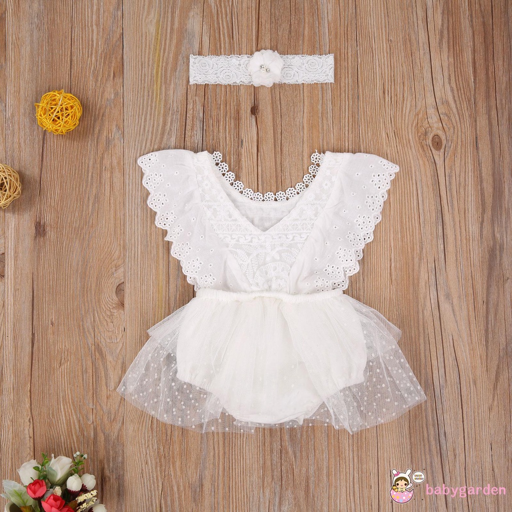 Áo Liền Quần Phối Ren Phong Cách Công Chúa Cho Bé Gái