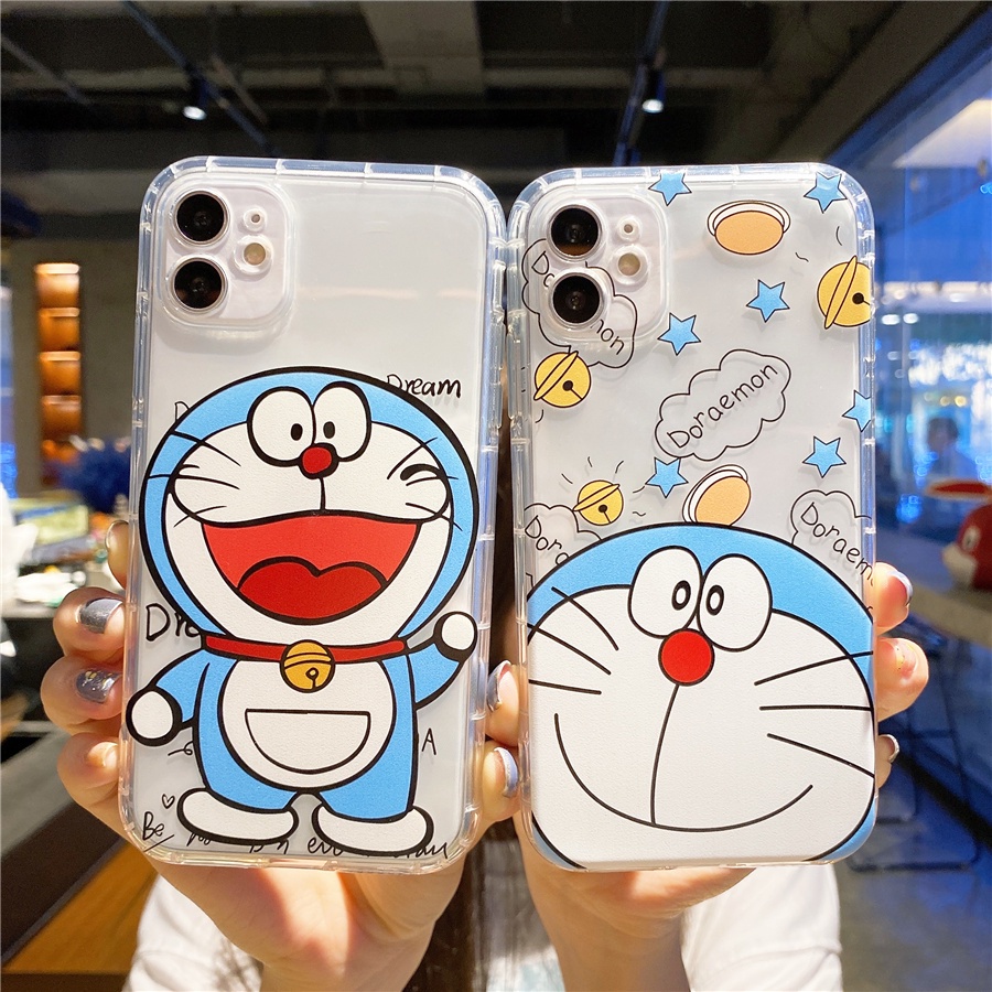 Doraemon Smile emoji Ốp lưng iPhone XR XS Max Soft Case Crayon Shin-chan iPhone 7 i6 i8+ phone Case iPhone 8 Plus Shockproof Phone cover Chibi Maruko-chan