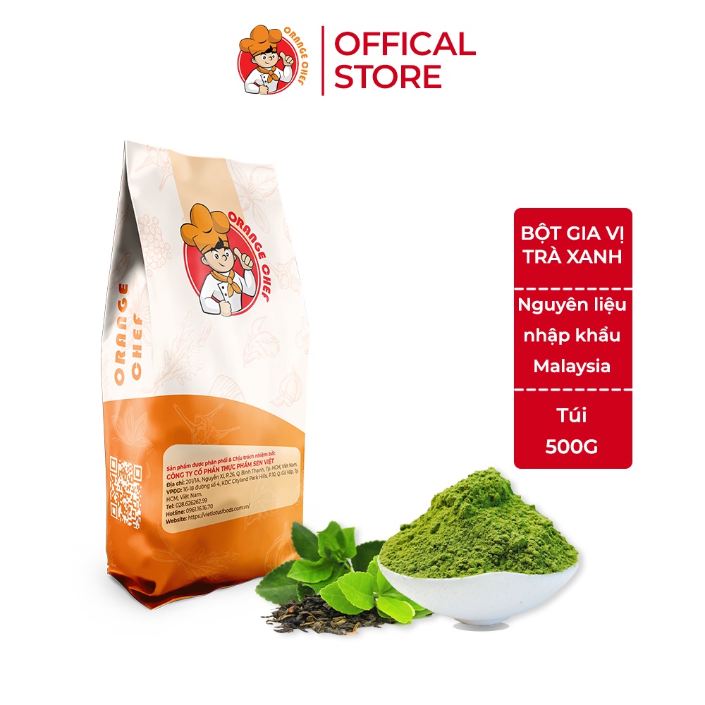 Bột Gia Vị Trà Xanh Green Tea Seasoning - Orange Chef 500g Túi
