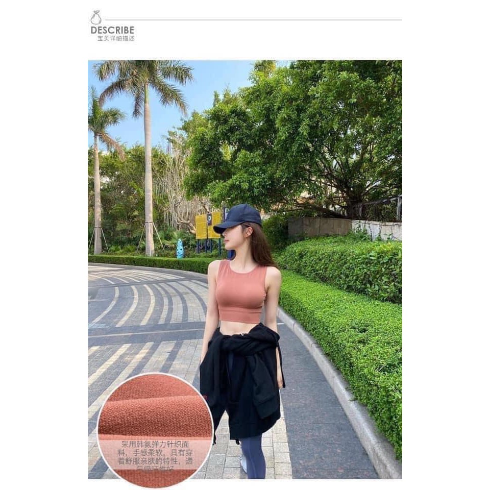 Áo Bra Crottop Tập Gym 🌟FREESHIP🌟 Áo 3 Lỗ - Áo Thun Nữ Bra Thể Thao