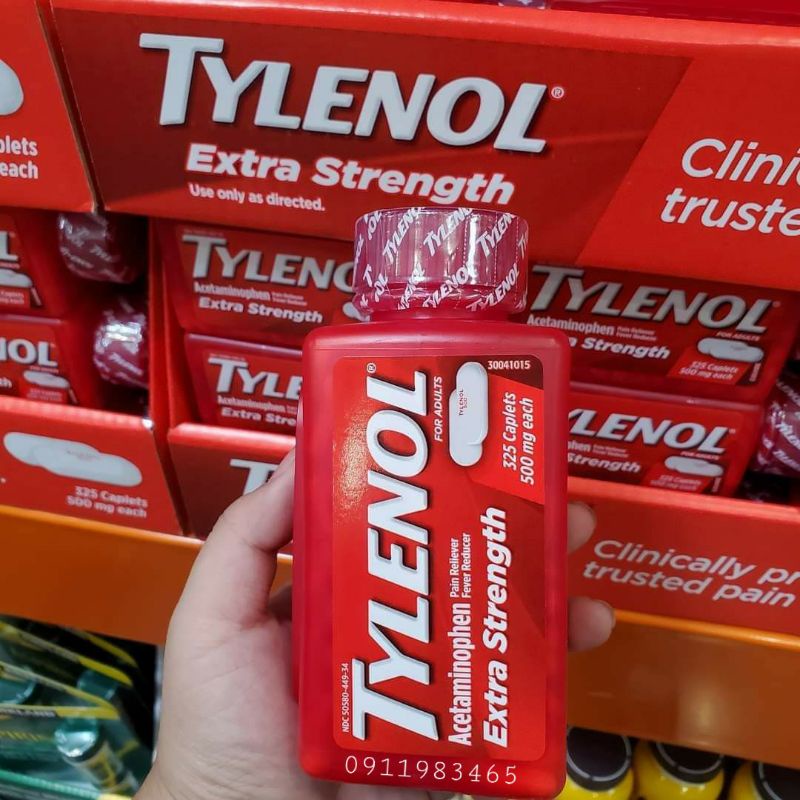 TYLENO.L Extra Streng Acetaminophen 500mg Hàng Mỹ Cam Kết Chính Hãng