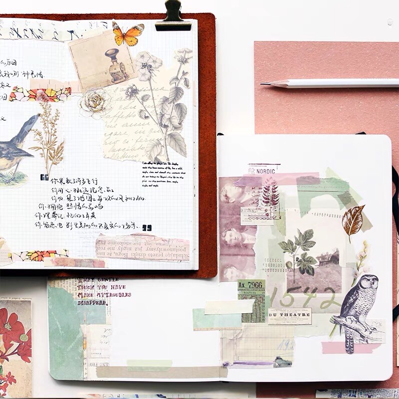 Giấy nền background hoạ tiết vintage làm scrapbook