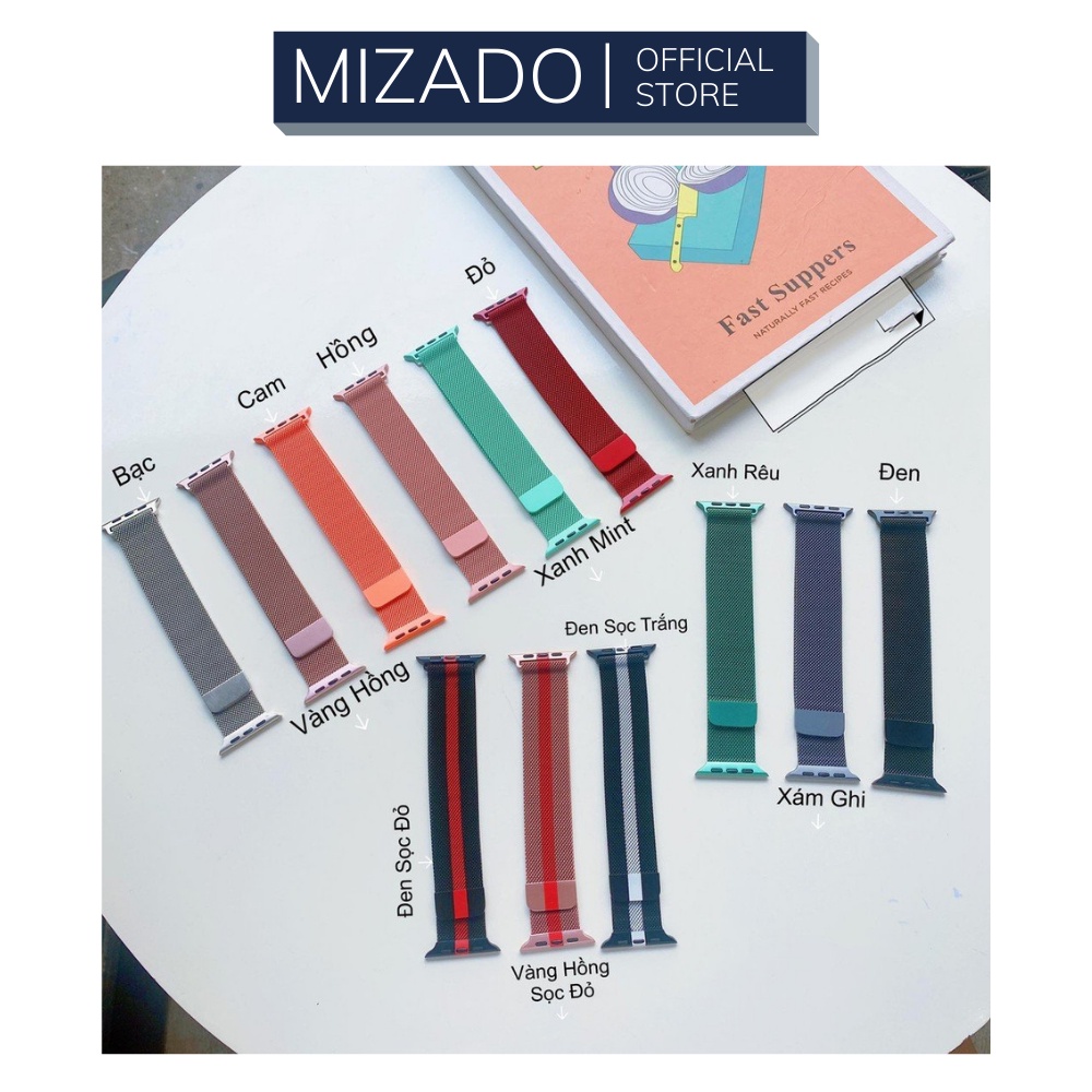 Dây thép milaneses loop kim loại không gỉ cho đồng Hồ Thông Minh 1/2/3/4/5/6/7/8/SE size 38/40/41/42/44/45mm AW267