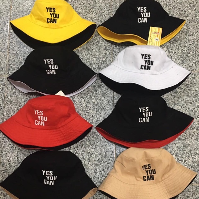 Mũ bucket 2 mặt yes you can