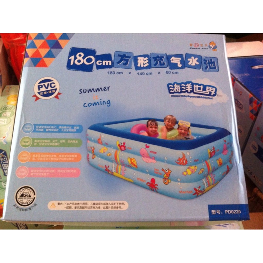 Bể Bơi Phao 180x140x60 cm Summer Baby- PD0220