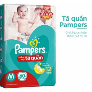 (Tặng 6 miếng) Tã quần PAMPERS M60/ L54/ XL48