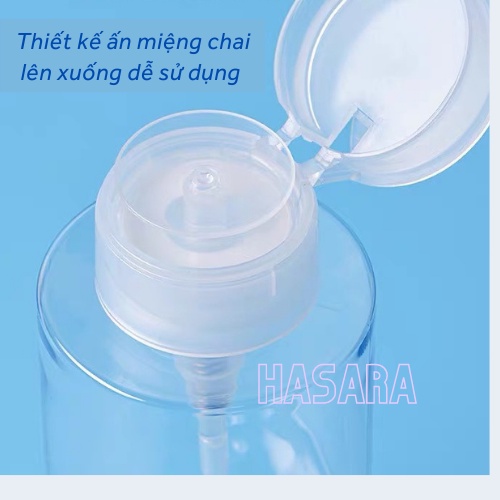 Chai chiết mỹ phẩm cao cấp đựng toner có nút nhấn tiện lợi, lọ chiết tẩy trang, tẩy móng màu trắng trong suốt CC07