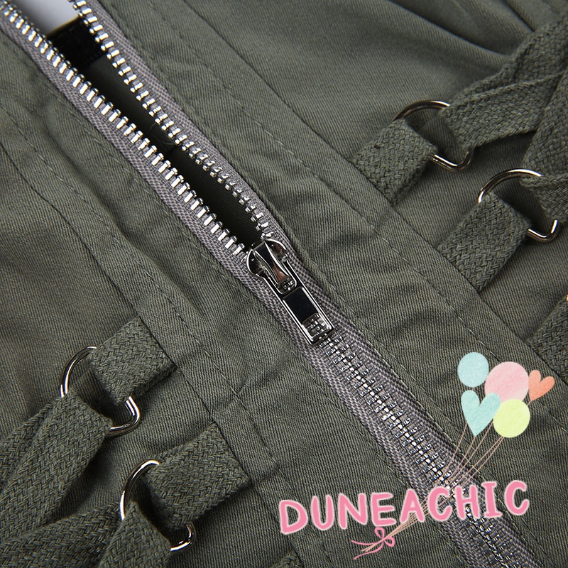 DUNEA Áo ống phối khóa kéo quyến rũ thời trang dành cho nữ