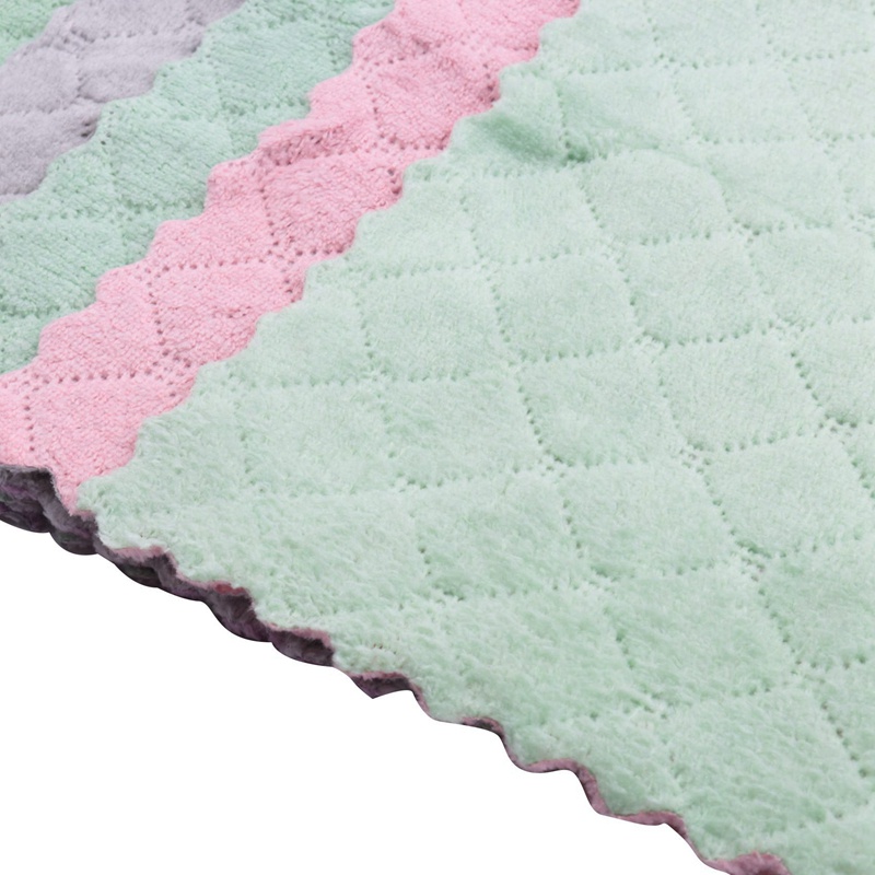 Set 24 Khăn Lau Chén Dĩa Bằng Sợi Nhỏ Cho Nhà Bếp